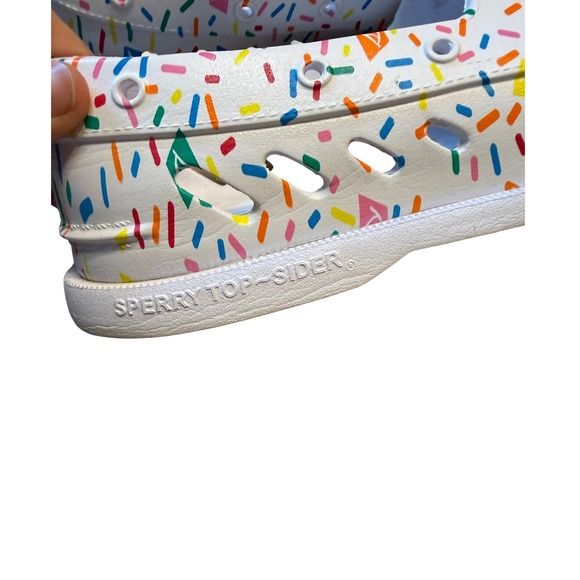 Sperry Authentic Original Float Boat Shoes White Multi Sprinkle Print Mens 9 - Picture 15 of 16